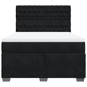 Box spring postel s matrací černá 160x200 cm samet - obrázek 4