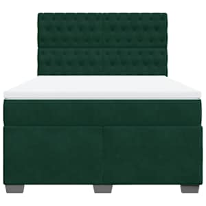 Box spring postel s matrací tmavě zelená 160x200 cm samet - obrázek 4