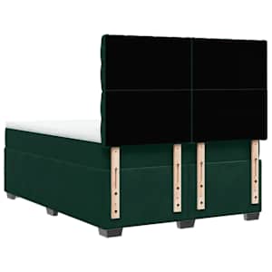 Box spring postel s matrací tmavě zelená 160x200 cm samet - obrázek 10