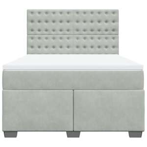 Box spring postel s matrací světle šedá 160x200 cm samet - obrázek 4