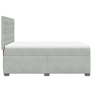Box spring postel s matrací světle šedá 160x200 cm samet - obrázek 9