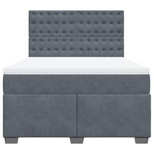 Box spring postel s matrací tmavě šedá 160x200 cm samet - obrázek 4