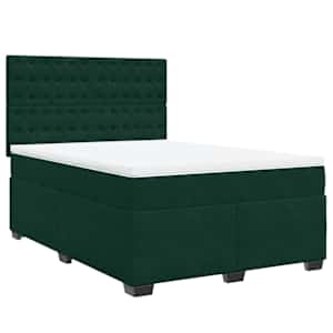 Box spring postel s matrací tmavě zelená 160x200 cm samet - obrázek 2