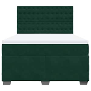 Box spring postel s matrací tmavě zelená 160x200 cm samet - obrázek 4