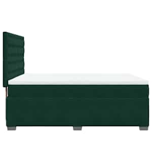 Box spring postel s matrací tmavě zelená 160x200 cm samet - obrázek 9