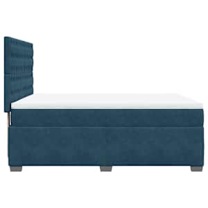 Box spring postel s matrací modrá 160 x 200 cm samet - obrázek 9