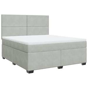 Box spring postel s matrací světle šedá 180x200 cm samet - obrázek 2