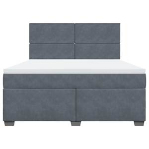 Box spring postel s matrací tmavě šedá 180x200 cm samet - obrázek 4