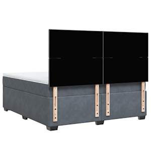 Box spring postel s matrací tmavě šedá 180x200 cm samet - obrázek 10