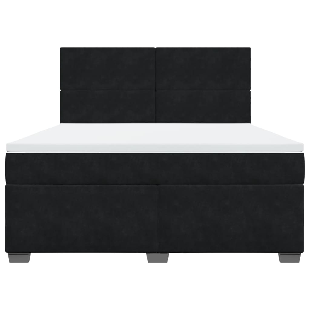 vidaXL Boxspring met matras fluweel zwart 180x200 cm, foto 4