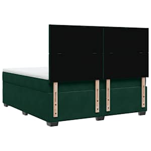 Box spring postel s matrací tmavě zelená 180x200 cm samet - obrázek 10