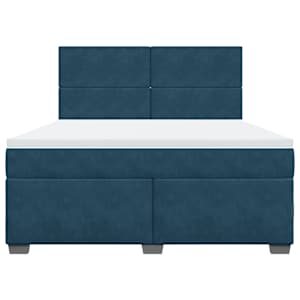 Box spring postel s matrací modrá 180 x 200 cm samet - obrázek 4