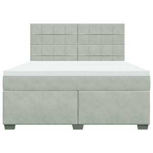 Box spring postel s matrací světle šedá 180x200 cm samet - obrázek 4