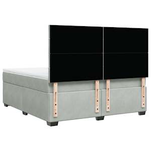 Box spring postel s matrací světle šedá 180x200 cm samet - obrázek 10