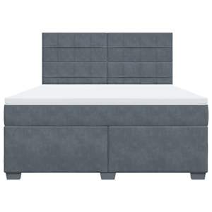 Box spring postel s matrací tmavě šedá 180x200 cm samet - obrázek 4