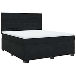 Box spring postel s matrací černá 180x200 cm samet - obrázek 2