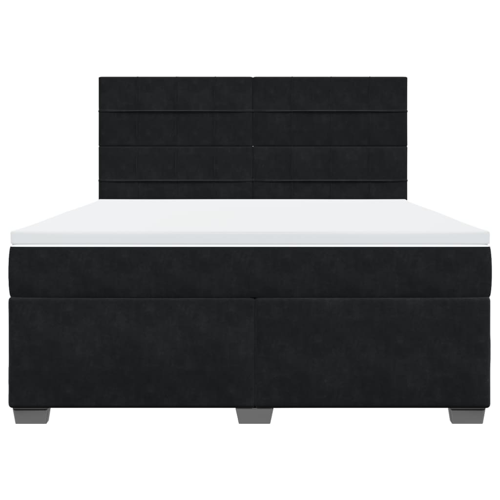 vidaXL Boxspring met matras fluweel zwart 180x200 cm, foto 4