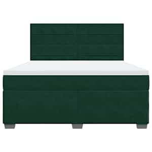 Box spring postel s matrací tmavě zelená 180x200 cm samet - obrázek 4