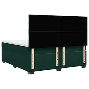 Box spring postel s matrací tmavě zelená 180x200 cm samet - obrázek 10