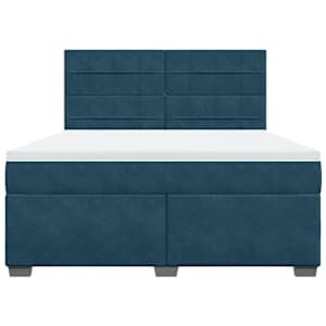 Box spring postel s matrací modrá 180 x 200 cm samet - obrázek 4