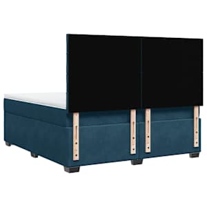 Box spring postel s matrací modrá 180 x 200 cm samet - obrázek 10
