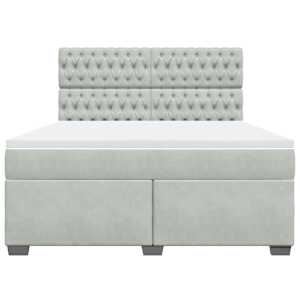 Box spring postel s matrací světle šedá 180x200 cm samet - obrázek 4