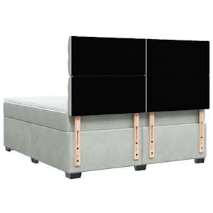 Box spring postel s matrací světle šedá 180x200 cm samet - obrázek 10