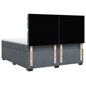 Box spring postel s matrací tmavě šedá 180x200 cm samet - obrázek 10
