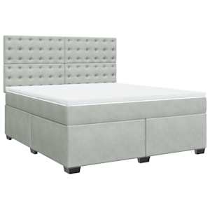 Box spring postel s matrací světle šedá 180x200 cm samet - obrázek 2