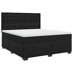 Box spring postel s matrací černá 180x200 cm samet - obrázek 2