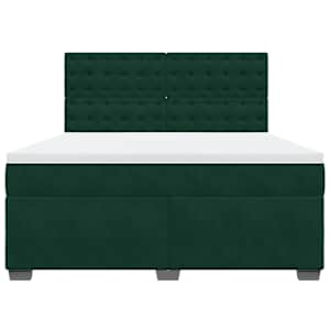 Box spring postel s matrací tmavě zelená 180x200 cm samet - obrázek 4