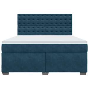 Box spring postel s matrací modrá 180 x 200 cm samet - obrázek 4