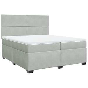 Box spring postel s matrací světle šedá 200x200 cm samet - obrázek 2