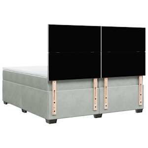 Box spring postel s matrací světle šedá 200x200 cm samet - obrázek 10