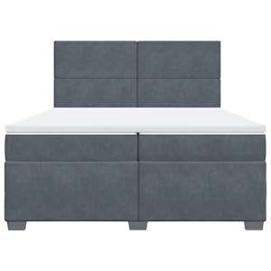 Box spring postel s matrací tmavě šedá 200x200 cm samet - obrázek 4