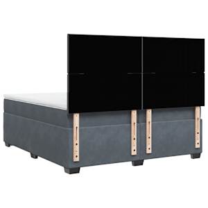 Box spring postel s matrací tmavě šedá 200x200 cm samet - obrázek 10
