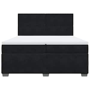 Box spring postel s matrací černá 200x200 cm samet - obrázek 4