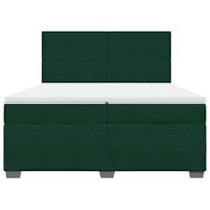 Box spring postel s matrací tmavě zelená 200x200 cm samet - obrázek 4