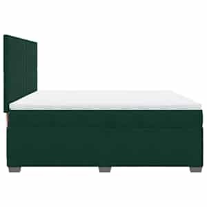 Box spring postel s matrací tmavě zelená 200x200 cm samet - obrázek 9
