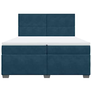 Box spring postel s matrací modrá 200 x 200 cm samet - obrázek 4