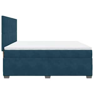 Box spring postel s matrací modrá 200 x 200 cm samet - obrázek 9