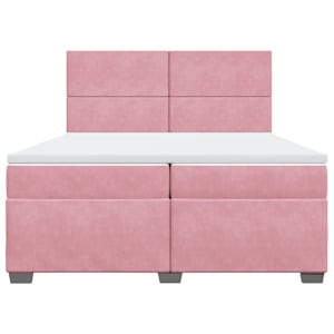Box spring postel s matrací růžová 200x200 cm samet - obrázek 4