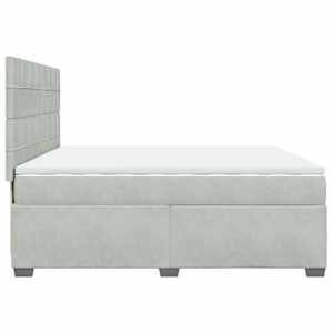 Box spring postel s matrací světle šedá 200x200 cm samet - obrázek 9