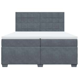 Box spring postel s matrací tmavě šedá 200x200 cm samet - obrázek 4