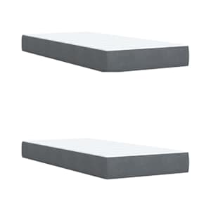 Box spring postel s matrací tmavě šedá 200x200 cm samet - obrázek 6