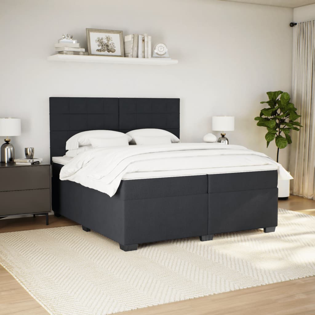Thumbnail - vidaXL Boxspringbett mit Matratze Schwarz 200x200 cm Samt