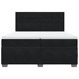 Box spring postel s matrací černá 200x200 cm samet - obrázek 4