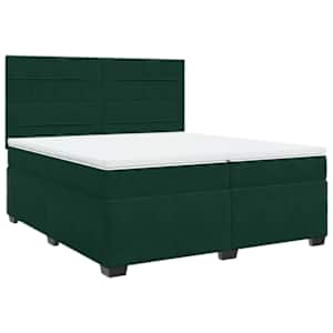 Box spring postel s matrací tmavě zelená 200x200 cm samet - obrázek 2