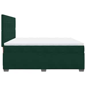 Box spring postel s matrací tmavě zelená 200x200 cm samet - obrázek 9