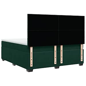 Box spring postel s matrací tmavě zelená 200x200 cm samet - obrázek 10